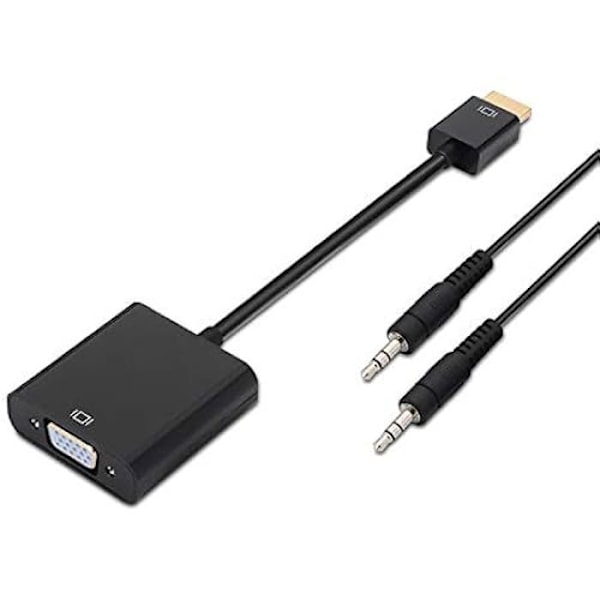 AISENS A122 – 0126 – HDMI till SVGA-omvandlare (Jack 3.5/H, 10 cm + 1 m för att ansluta VGA-skärmen) Färg Svart