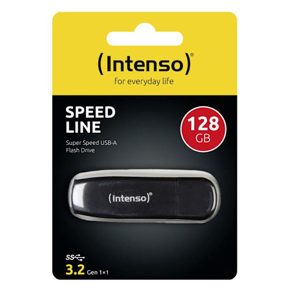 USB-minne 128GB Intenso Speed Line 3.0 Svart - I blister