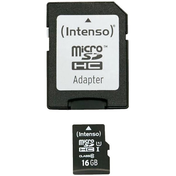 INTENSO 16GB UHS Class 1 microSDHC-minneskort - Svart