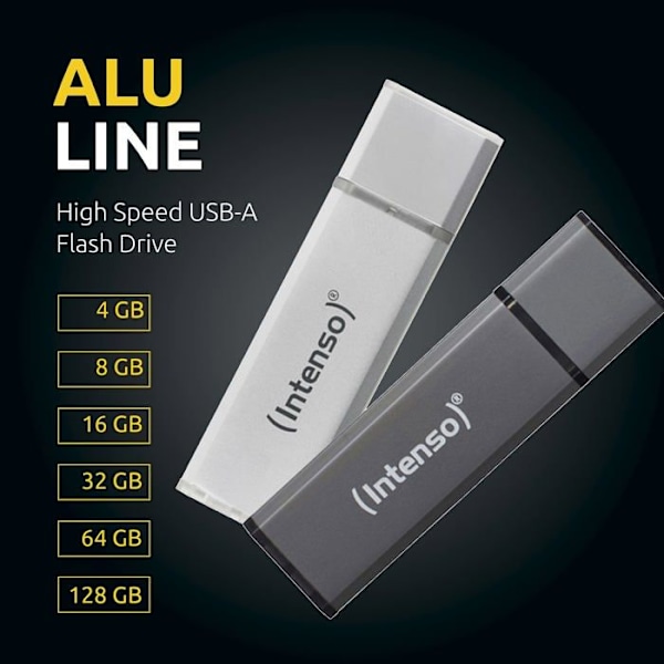 USB-nyckel - INTENSO - Alu Line - 128 GB - USB 2.0 - Antracit