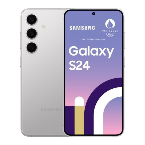 Samsung Galaxy S24 Smartphone 256 GB Silver Grå, Marmorfärgad