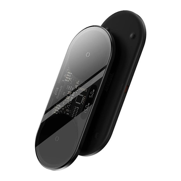 Baseus Dual USB-C 20W trådlös laddare Svart