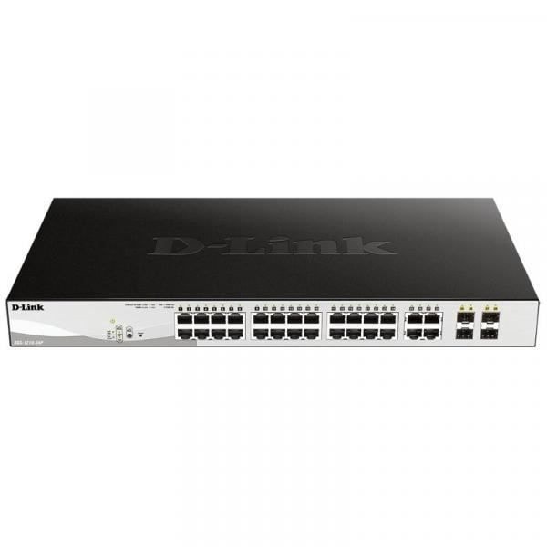 Mark D-Link Model DGS-1210-24P/E-portar - PoE 24 x 10/100/1000BASE-T - 4 komboportar 10/100/1000BASE-T/SFP Allmänt - Standarder: