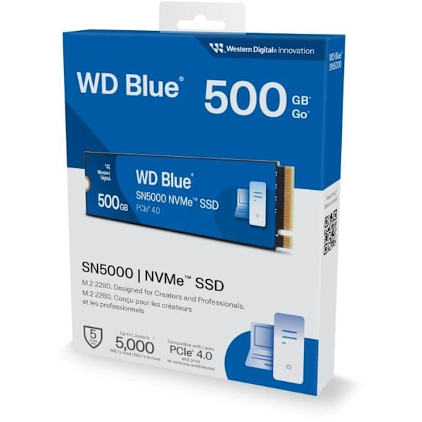 WESTERN DIGITAL - SN5000 - Intern SSD-enhet - 500 GB - WDS500G4B0E