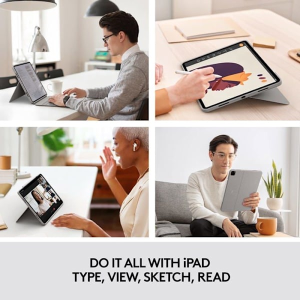 Tangentbord och folioetui - LOGITECH - Combo Touch - Bakgrundsbelysning - Trackpad - Smart Connector