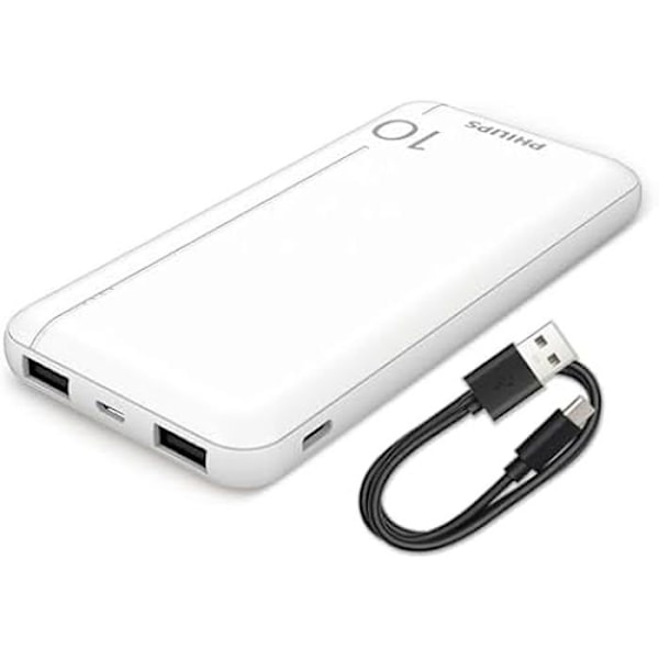 Extern Batteri - PHILIPS - Powerbak DLP1810NW - 10000 mAh - 2 portar - 5 Volt
