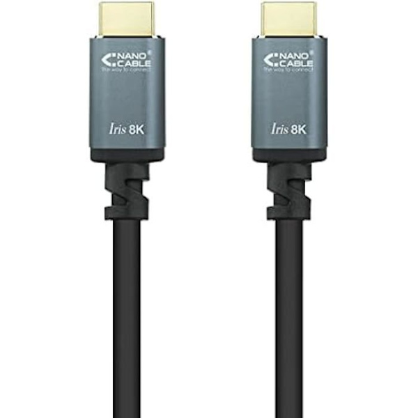 NANOCABLE 10.15.8005 - HDMI V2.1 IRIS 8K-kabel, typ A/hane - typ A/hane, svart, 5 m Svart