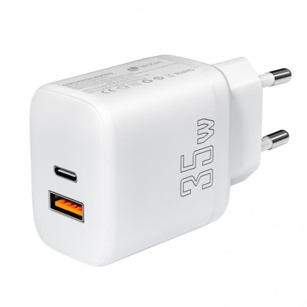 Laddare - LEOTEC - 35W - 1 USB C PD - 1 USB A - Svart - Snabbladdning Apple/Samsung Svart
