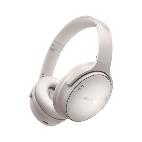 BOSE QuietComfort trådlösa On-Ear-hörlurar i Smoke White med inbyggd mikrofon, röstassistent och brusreducering