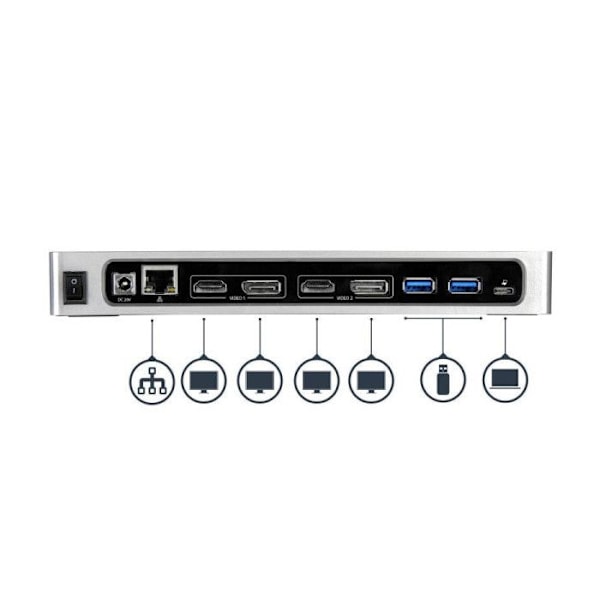 Anslutningsstation - STARTECH.COM - Dubbel 4K-skärm - USB-C - HDMI - DisplayPort
