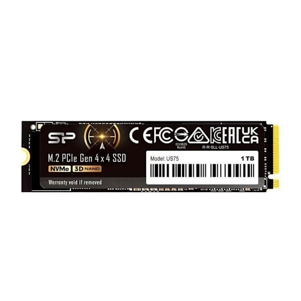 Intern SSD - Silicon Power - US75 2To - NVMe PCIe Gen4x4 M.2 2280 - Kompatibel med PS5
