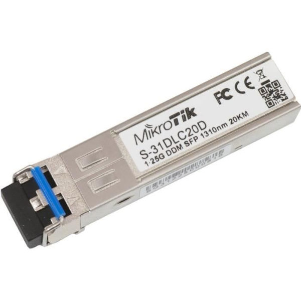 Mikrotik S-31DLC20D, 1250 Mbps, SFP, LC, 1310 nm, 20000 m, RB260GS,RB2011LS, RB2011LS-IN, RB2011UAS-IN, RB2011UAS-RM