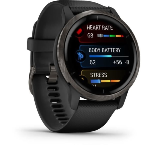 Garmin Venu 2 Grå smartklocka med svart rem