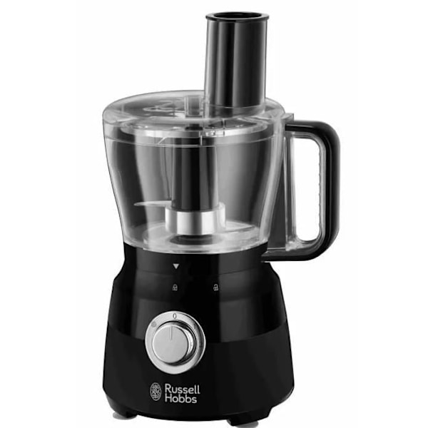 Multifunktionsrobot - RUSSELL HOBBS - Mattsvart 24732-56 - 600 W - 2,5 L skål - Rostfria blad - Vändbar skiva - Mattsvart Mattsvart och krom accent