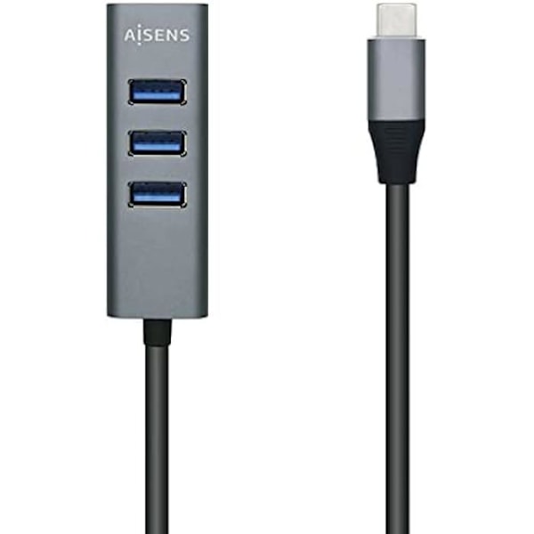 AISENS A109-0508 USB 3.1 Hub - 4 portar - USB-C/M-4xtype A/H - Grå