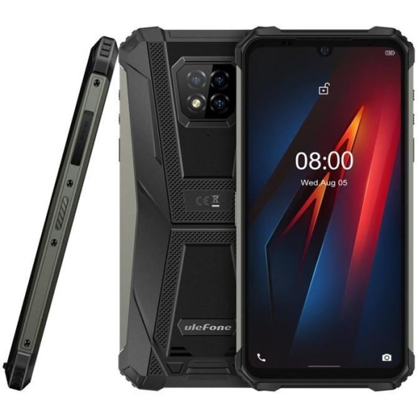 4G Ulefone Armor 8 Smartphone 64GB Robust 6,1" skärm Android 10 16MP Kamera 5580mAh Batteri IP68 Vattentät Stötsäker NFC-Svart