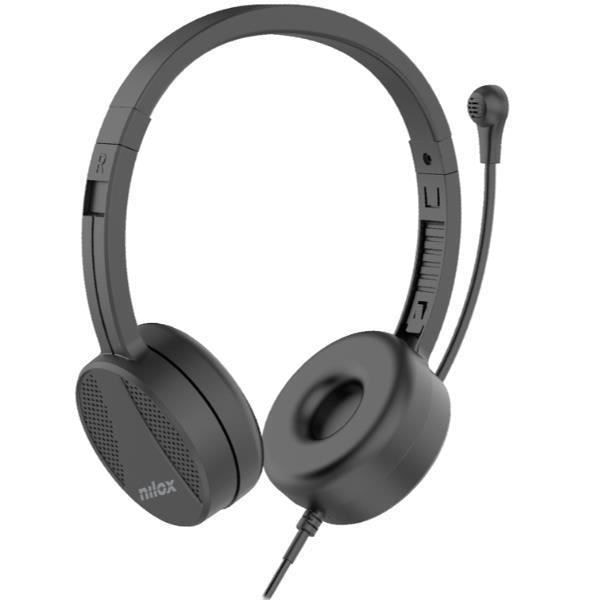 Hörlurar - Nilox - USB-hörlurar - Inbyggd mikrofon - Trådad - Svart Svart