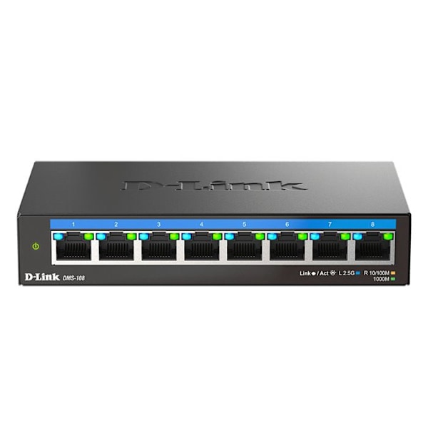 NÄTVERK, Switch, Fristående Switch, D-Link 8-portar Ohanterad Multi-Gigabit Funktioner 8N LAN-portar Typ och