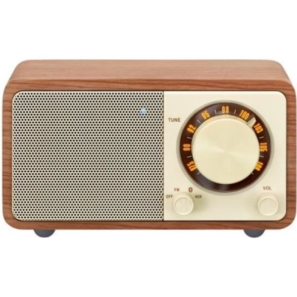 Bärbar radio - SANGEAN - ÄKTA MINI - Bluetooth - FM - Träfodral i valnöt Valnöt