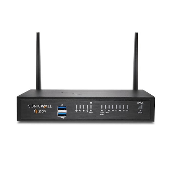 Brandvägg - SONICWALL - TZ270W - Genomströmning 2000 Mbit/s - VPN 750 Mbit/s - IPS/IDS 1000 Mbit/s