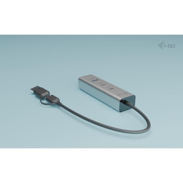 USB-hubb - i-tec - Universell - 4 portar - Power Delivery 85W - Metall Silver