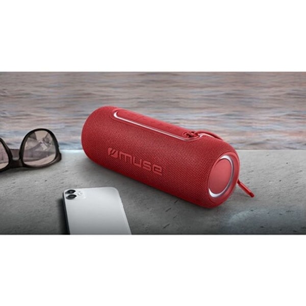 MUSE M-780 BTR trådlös högtalare röd med 20 W ström, Bluetooth och USB-C-anslutning, damm- och vattentäthet Röd