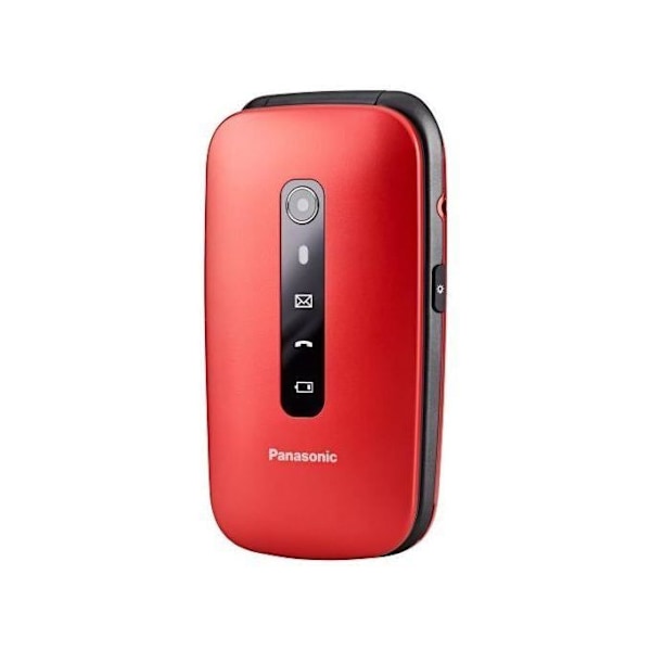 Panasonic KX-TU550EXR Klappmobitel 4G, 1,2MP kamera, Stort 2,8" skjerm, 300 timers standbytid, Rød Röd