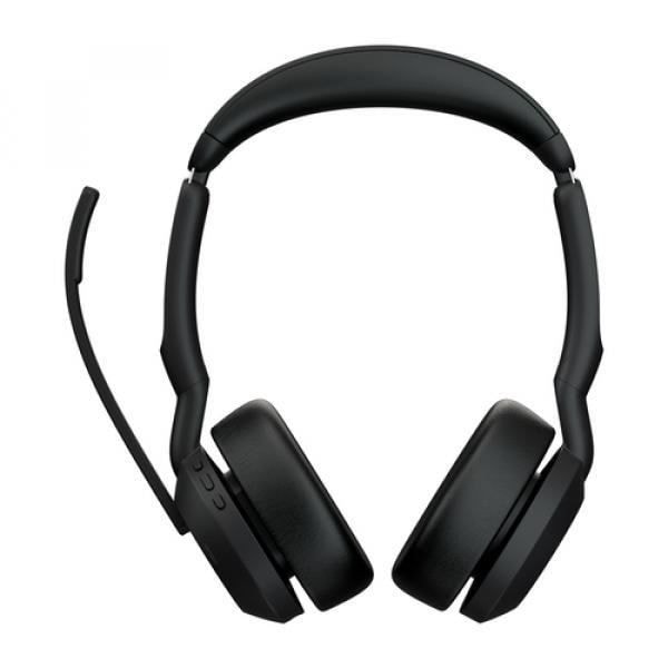 Jabra Evolve2 55 MS Stereo - Headset - on-ear - Bluetooth - trådlöst - aktiv brusreducering - USB-A - svart -