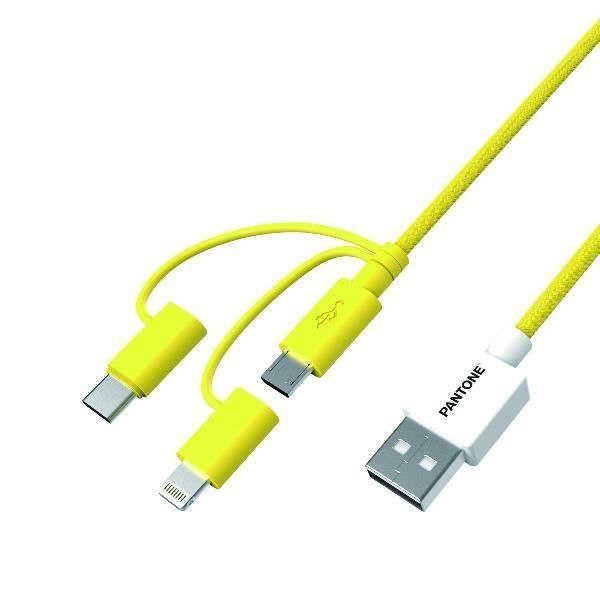 ESPRINET PANTONE 3 I 1 KABEL GUL 1,2 M | USB-C-KONTAKT, LIGHTNIN