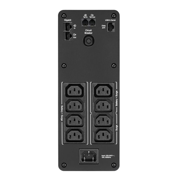 UPS - APC - BR1600SI - 1600 VA - 960 W - 8 utgångar AC - Linjeinteraktiv Svart