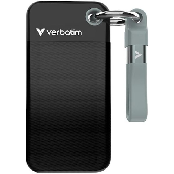 Bärbar SSD - VERBATIM - 2TB - USB 3.2 Gen 2 - Färg Svart Grå - 3 års garanti