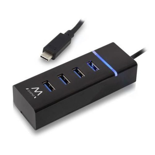 Ewent EW1137 USB 3.1 4-Port USB Hub Svart
