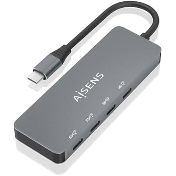 AISENS HUB USB 3 2 GEN2 10G USB-C M-4XUSB-C H 15CM Grå