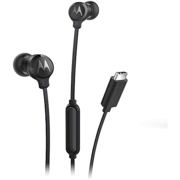Hörlurar - MOTOROLA - Öronsnäckor 3C-S - Svarta - USB-C - Svettbeständiga Svart