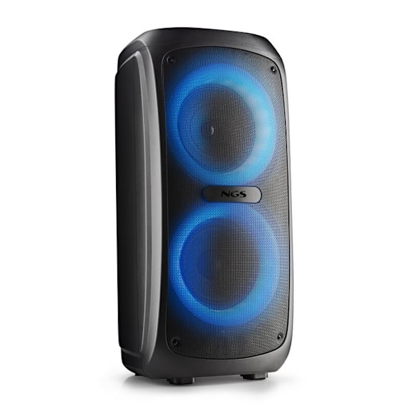NGS WILD TEMPER: PORTABEL FESTHÖGTALARE 200 W, LED-LJUS, BLUETOOTH OCH TWS KOMPATIBILITET, USB/AUX INGÅNG, 5 TIMMARS BATTERI. Blå