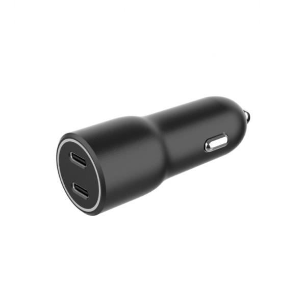 Snabb billaddare PowerDelivery (PD) USB från 2 portar och 40 W portar typ C stöder 20 W PD intelligent skydd Svart