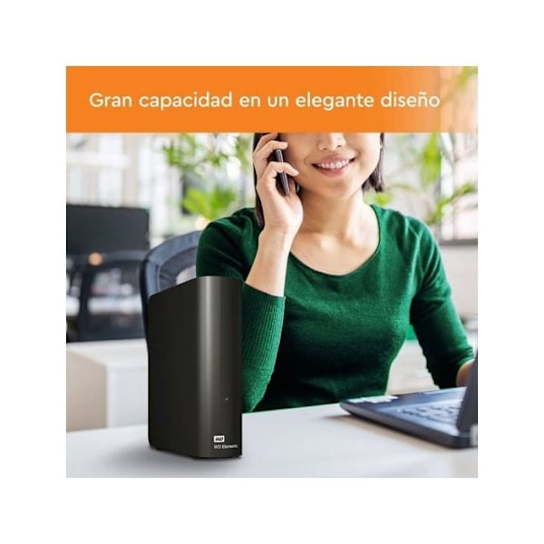 Extern hårddisk - WESTERN DIGITAL - Elements Desktop - 6To - USB 3.0 - Svart