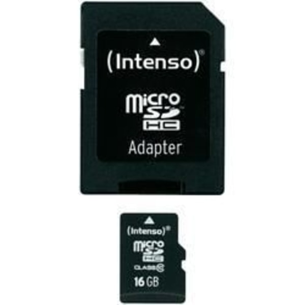 Micro SDHC-kort INTENSO 16Go Klass 10 med Adapta