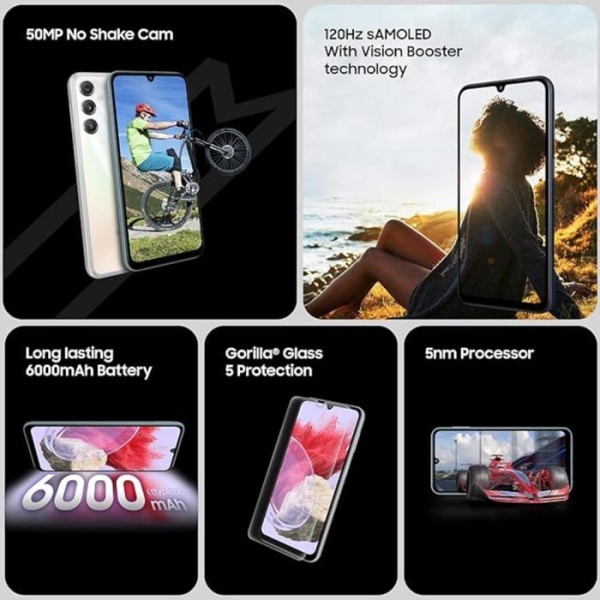 Samsung Smartphone - SM-M346BZSFXEO - Galaxy m34 5G 16,5 cm (6,5'') Dual SIM USB Type-C 6 GB 128 GB 6000 mAh Silver
