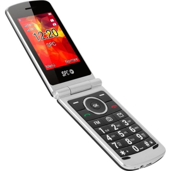 SPC Opal - Clamshell-mobiltelefon med stor skärm, stora bokstäver och nycklar, extra hög volym, fjärrkonfiguration