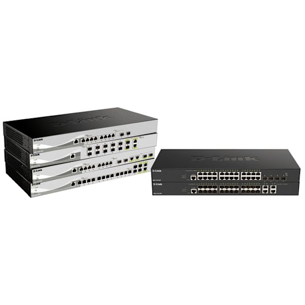 D-Link DXS 1210-16TC - Switch - smart - 12 x 10GBase-T + 2 x SFP+ + 2 x 10 Gigabit SFP+ combo - stationär, monterbar Grå