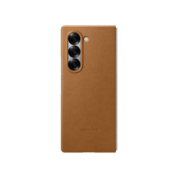 Coque - Kindsuit - Galaxy Z Fold 6 - Äkta läder - Brun - Semi-rigid Brun