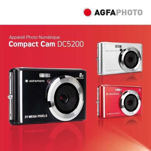 AGFA PHOTO - Compact Cam DC5200 Digital Camera - Red