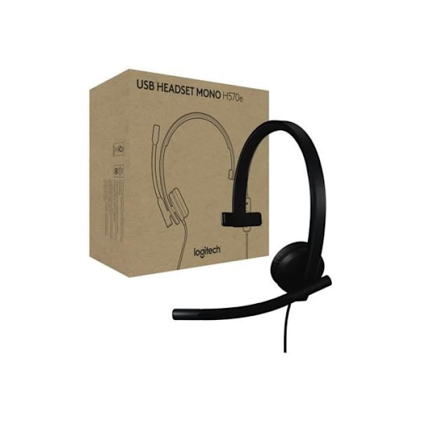 Mikrohörlurar - trådad - USB-A - Logitech - Logitech H570e - Mikrohörlurar - över örat - trådad - USB-A - Certifierad för Microsoft