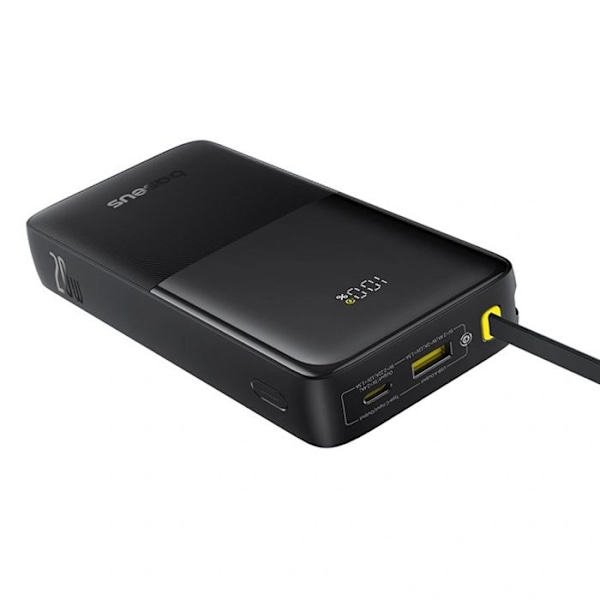 Batteri 20 000 mAh, 20 W, inbyggd C-typ kabel - Baseus Bipow 2 (P10077101113113-01) - Svart