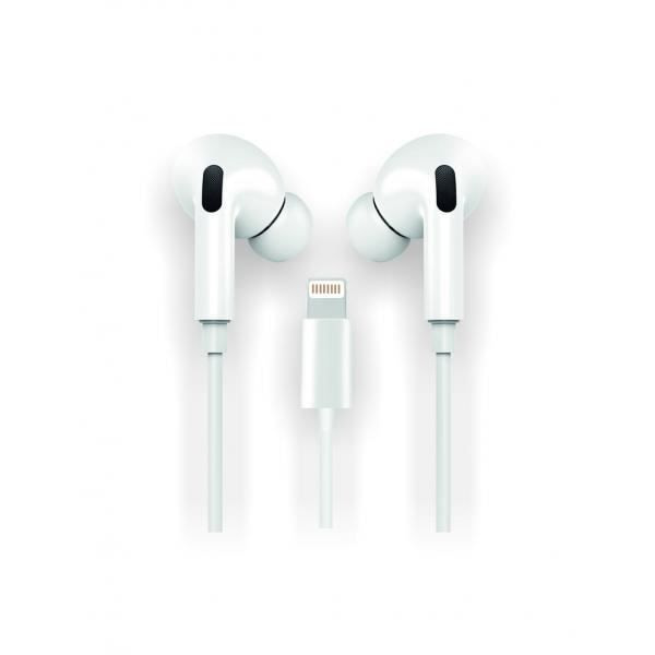 Vita HOP-hörlurar, Lightning (Apple Comp.) - ergonomiska HOP earTECH, låt dig förföras av skönheten i klart ljud. - Av