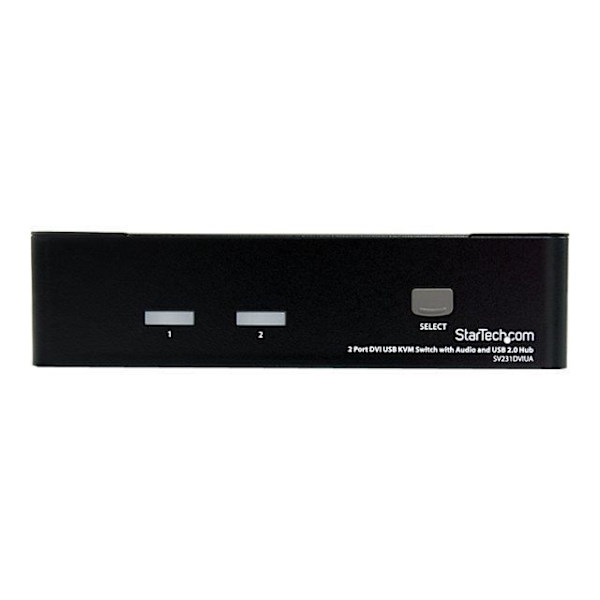 STARTECH USB DVI KVM-switch - 2-portar - DVI-tangentbord Mus Monitor-switch med ljud och USB 2.0-hubb