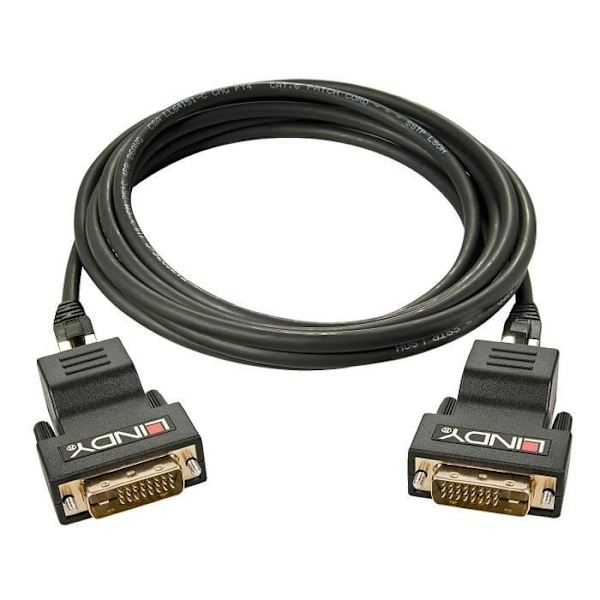 DVI-D förlängare - LINDY - 70m - RJ45 - Kompatibel med Cat.5/6 - USB-strömförsörjning ingår