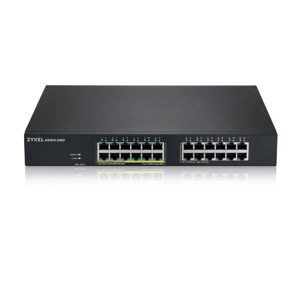 Zyxel GS1915-24EP Switch - ZYXEL - 24 portar (12 Poe) - Managed - L2 - Gigabit Ethernet