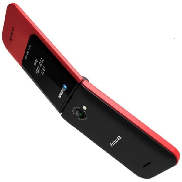 Aiwa FP-24RD RED stora nycklar senior mobiltelefon, clamshell telefon, dubbla SIM, färgskärm, kamera